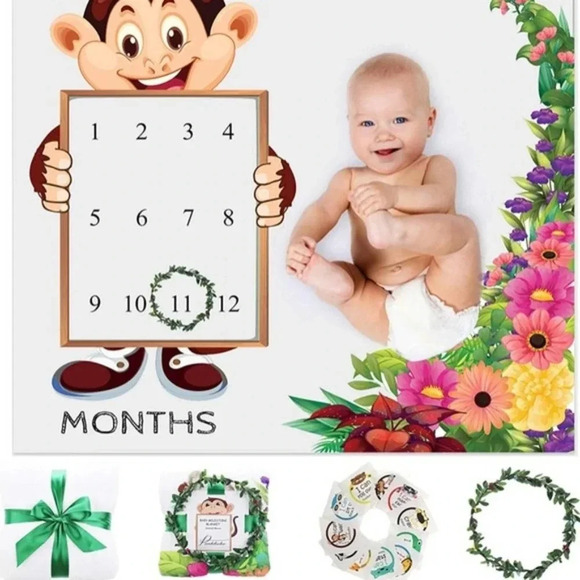 NEW! Baby Milestone Blanket, Wreath and Stickers! - Picture 1 of 6